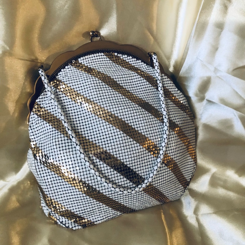 White & Gold 1940s Whiting & Davis Purse